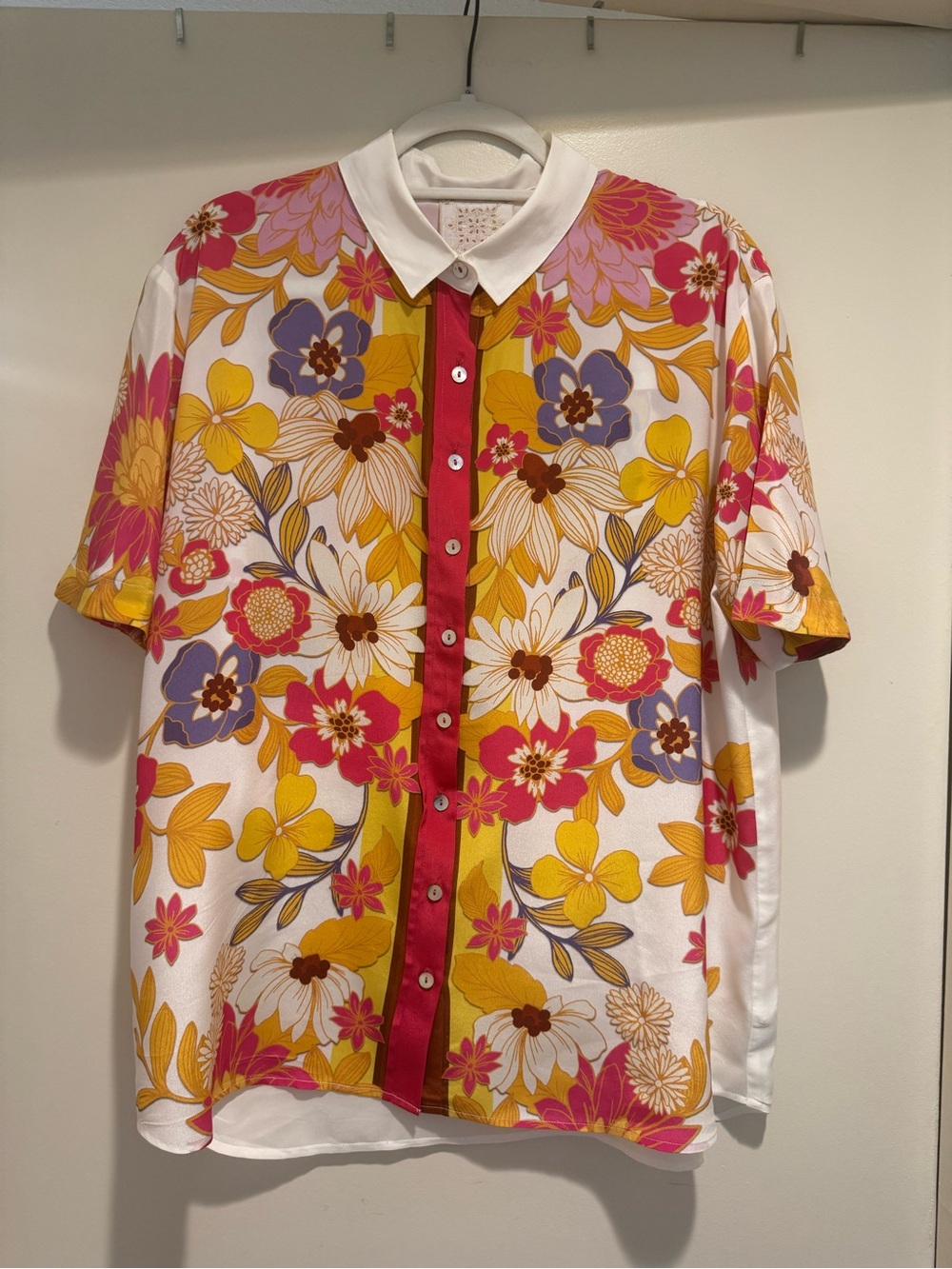 Johnny Was Jade Collection Silk Floral Shirt